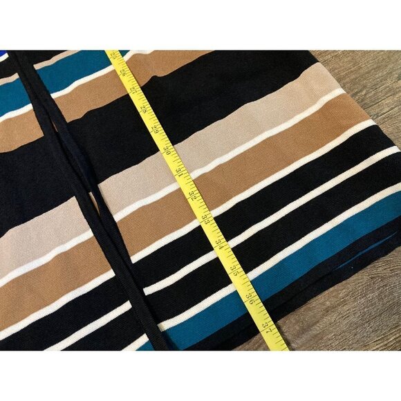 Calvin Klein Women’s Striped Flyaway Topper Jacket Cardigan Longline Size Large - Picture 10 of 13